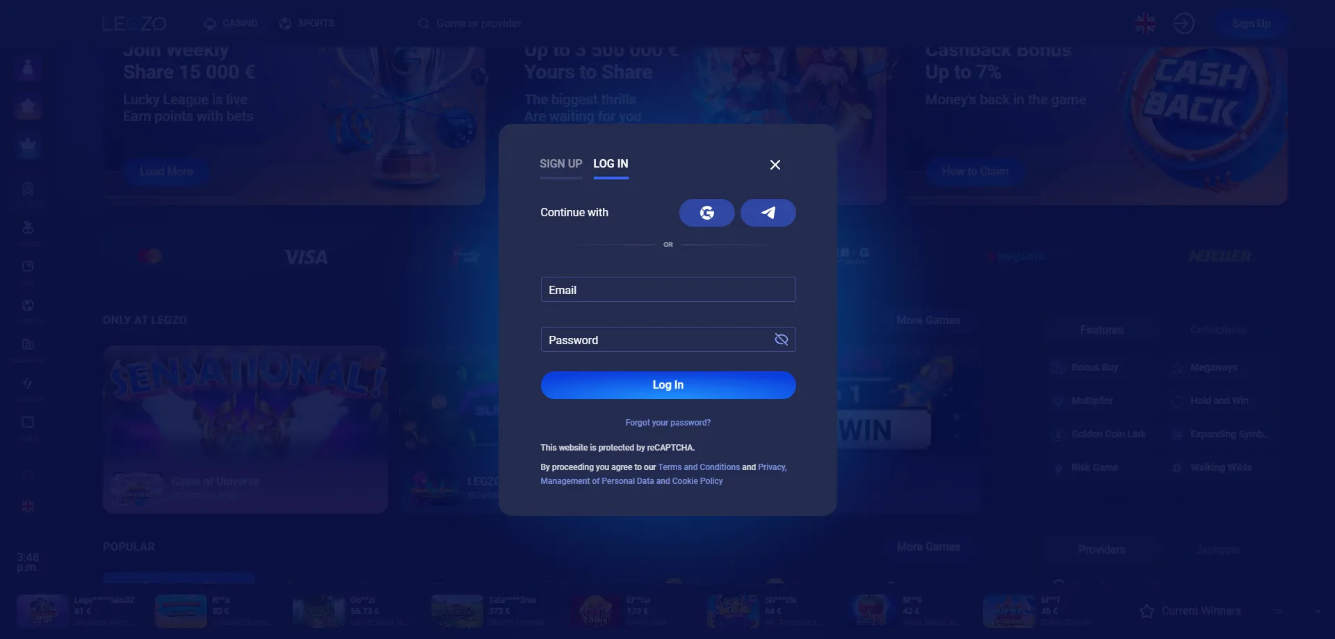 Legzo Casino konto turvalisus ja litsentsiinfo Eesti mängijatele