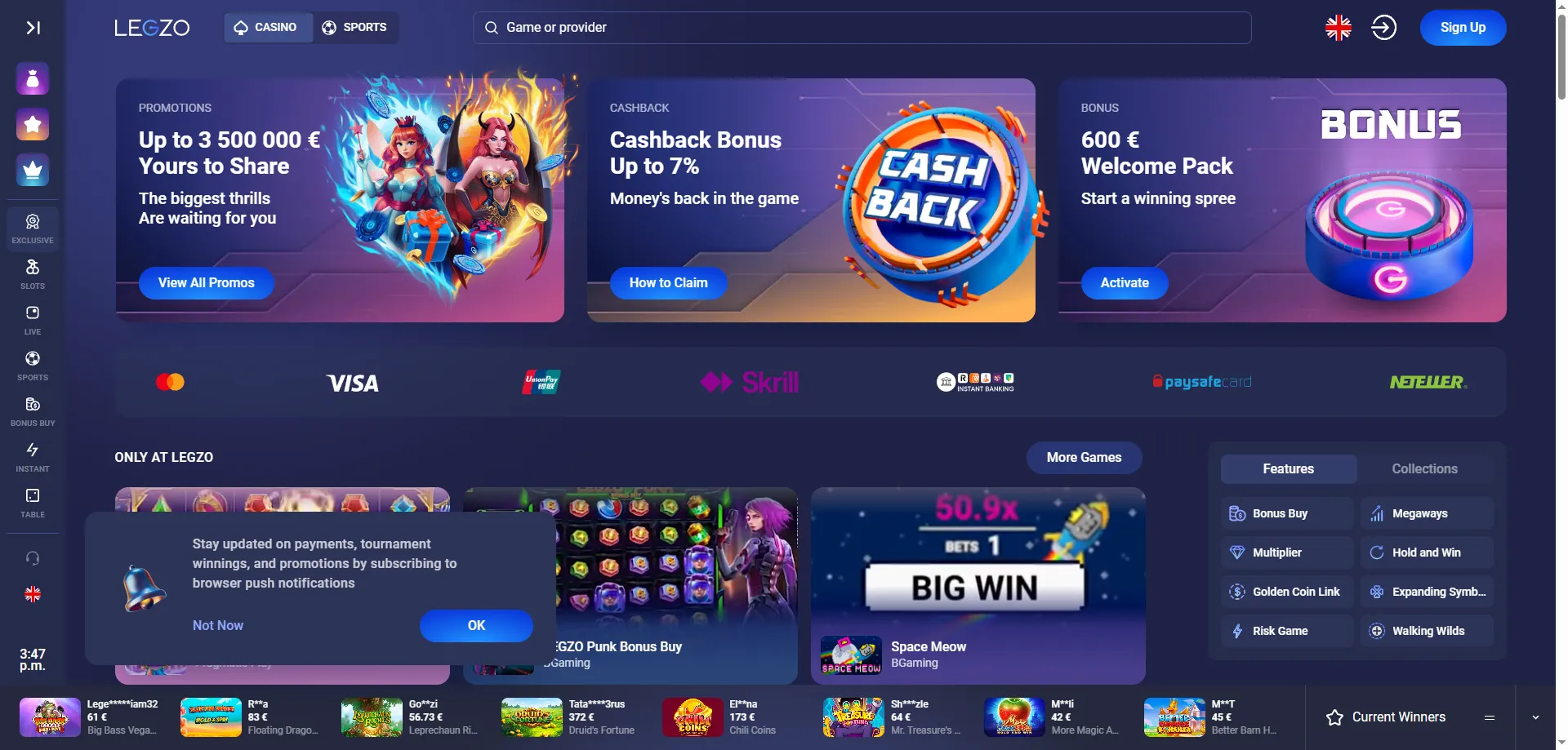 Legzo Casino Eesti mängijatele — sobivus ja analüüs 2026