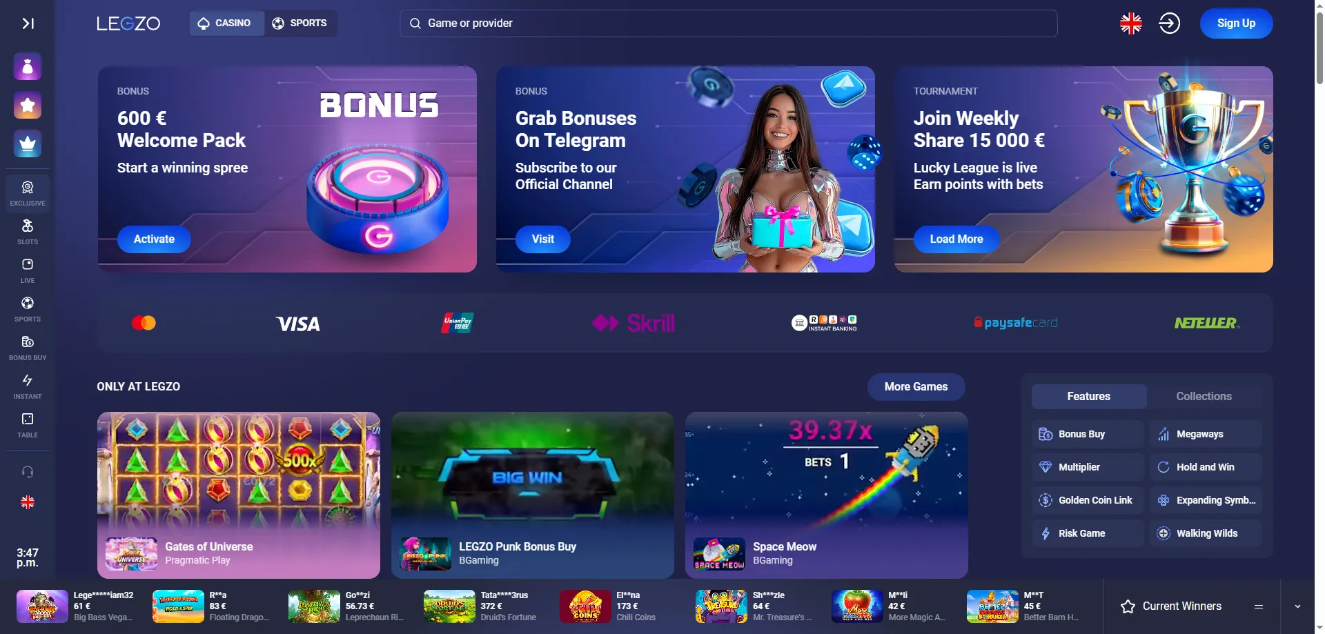 Legzo Casino ülevaade ja hinnang Eesti mängijatele 2026
